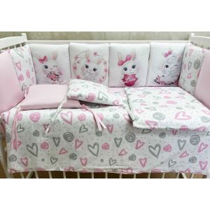 Комплект в кровать НЕ-107, 17 пр.роз/зайки
